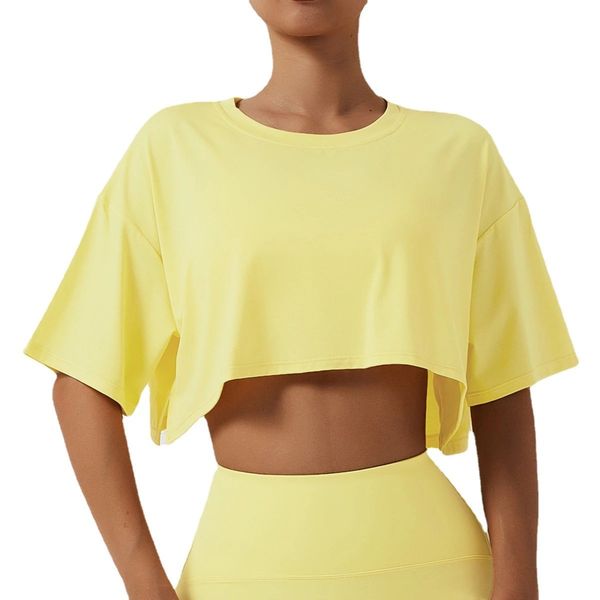 

outdoor sports running fitness loose casual ladies short sleeve yoga top
