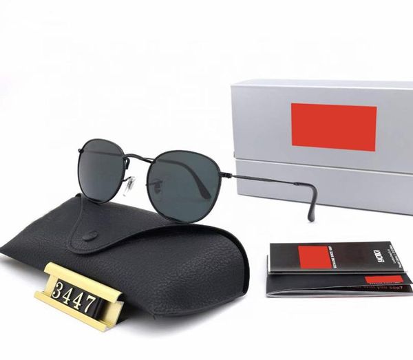 

3447n round metal style mirror ray sunglasses men women vintage retro brand design ban sun glasses oculos de sol size 50mm9744324, White;black