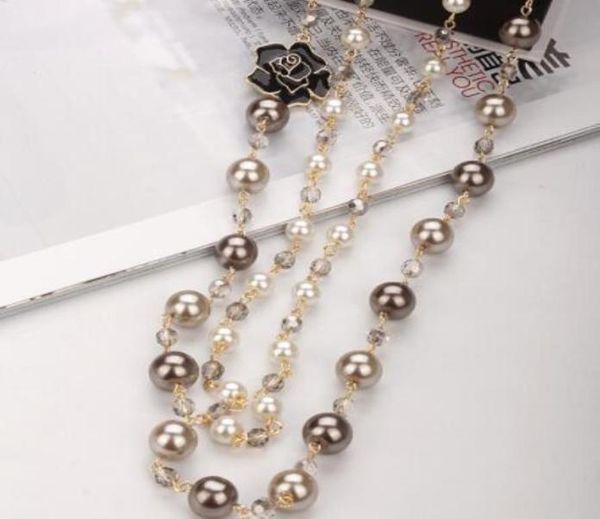 

pendant necklaces pendants jewelry mimiyagu long simated pearl necklace for women no5 double layer party 220121 drop delivery1034421, Silver