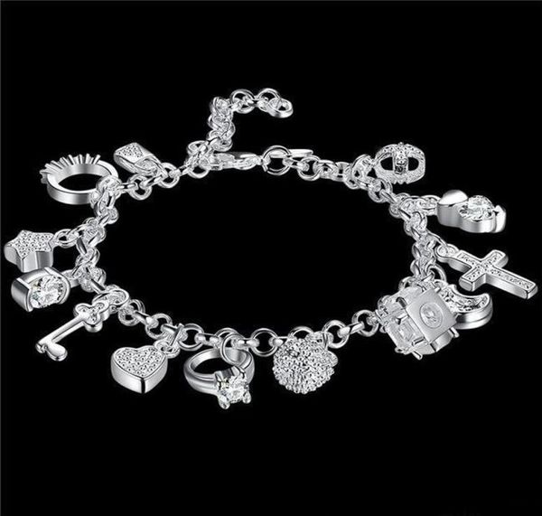 

whole fashionable women039s 925 sterling silver bracelet 925 silver bracelet jewelry womens accessoires 5281111, Golden;silver
