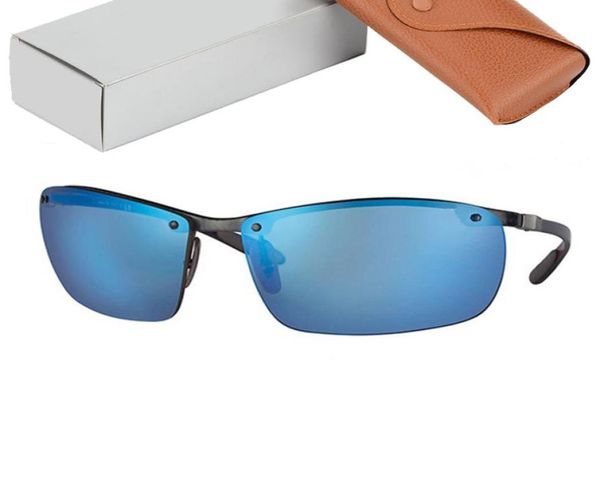 

super light carbon fibre semi rimless polarized sunglasses men ultralight material 64mm size sun glasses mens for mal5943099, White;black