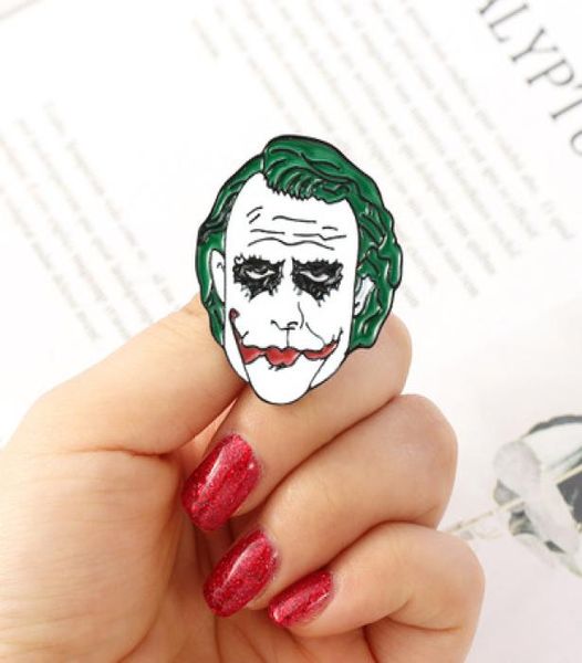 

the joker clown horror movie zinc alloy tie enamel pins badges para shirt clothes backpack shoes brooches medals decorations5042361, Gray