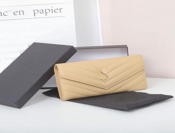

classic y letter ladies snap wallet caviar wallet luxury designer long purse crayfish embossed leather card holder business credit3134866, Red;black
