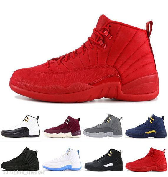 

new 12s winterized wntr gym red michigan mens basketball shoes retroes the master flu game taxi ovo white trainer 12 men black sho5594117, Black;brown