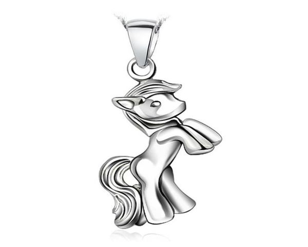 

925 sterling silver chinese blessing horse pendant necklace jewelry2830731