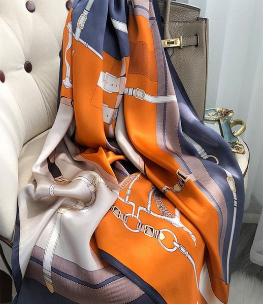 

famousspringsummer thin women039s beach towel scarf designer ms xin design gift silk scarves scarf 180x90cm6917337, Blue;gray