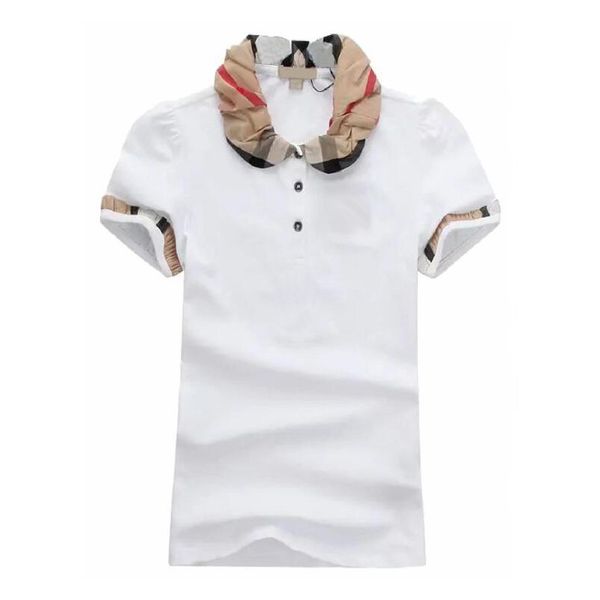 

women t shirt designer summer tees classic slim fit plaid embroidery fashion short sleeve, White
