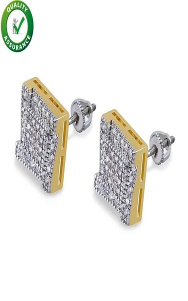

designer earrings luxury hip hop jewelry men stick ear ring diamond stud earring iced out cubic zirconia pandora style charms gold8892341, Golden