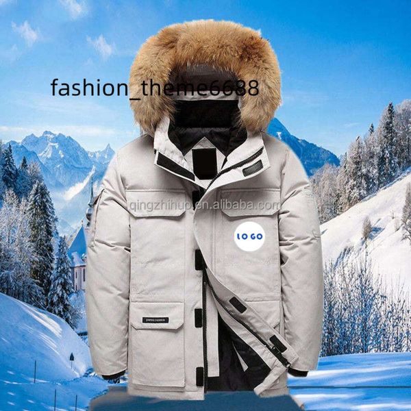 

qingzhihuo fw wholesale custom canada style parka men's windproof goose down jacket thick lovers' outdoor winter coat, Black