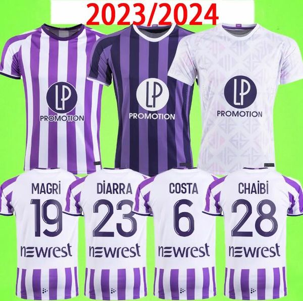 

23 24 toulouse soccer jerseys third donnum dallinga home away maillot de foot 2023 2024 toulouse men kits football shirts uniforms cissoko o, Black;yellow