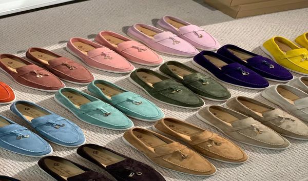 

summer charms dress shoes walk suede loafers shoes factory footwear genuine men and women casual slipon flats vrouwen luxury desi3171167, Black
