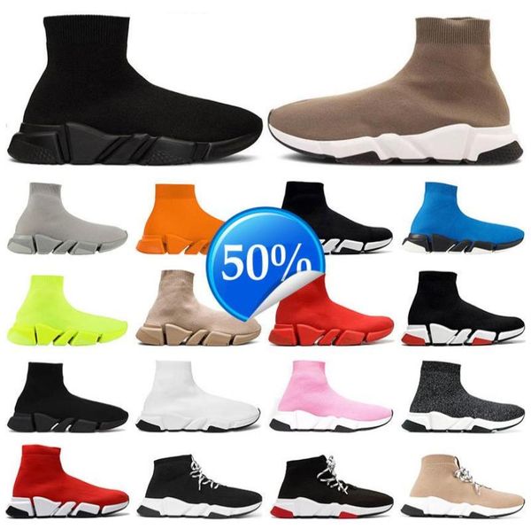 

2 0 mens classic sock shoes platform triple black white beige red orange clearsole yellow fluo bule flat womens lace up fashion o7515345