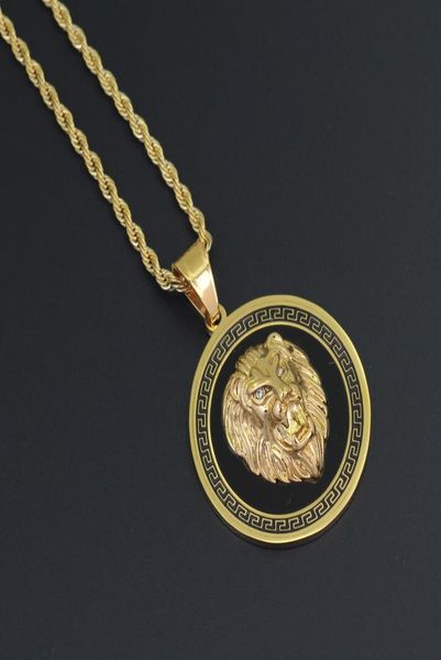 

wholestainless steel lion head pendant necklace hip hop jewelry 24inch rope chain sn1349144549, Silver