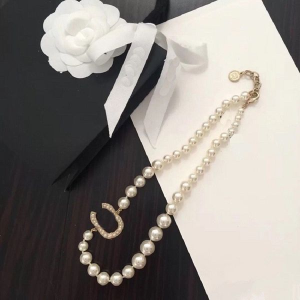 

jewelry necklaces white plated 925 silver graduated luxury brand designers letters geometric famous women round crystal rhinestone gold yili