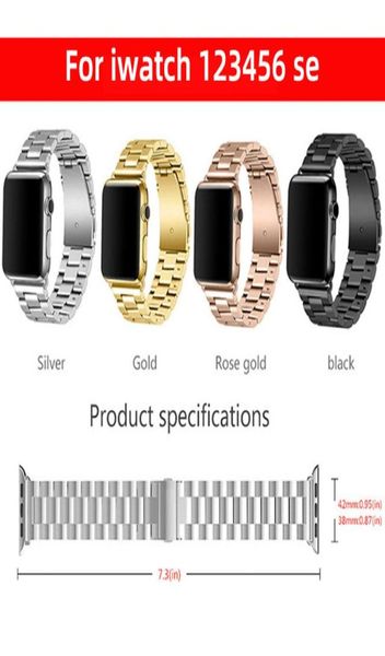 

suitable for iwatch se metal bands apple 2 3 4 5 6 threebead stainless steel watch band chain bracelet straps3985120, Black;brown