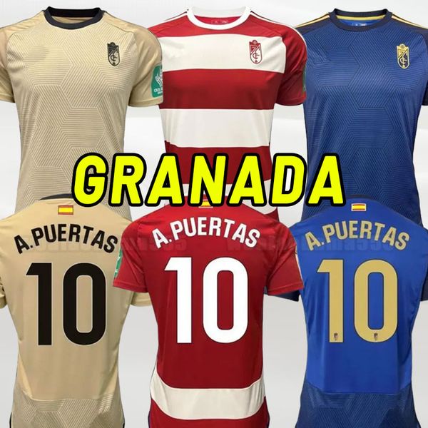 

2023 2024 granada soccer jerseys 23 24 vadillo soldado a.puertas f.vico herrera domingos d. d.machis c.fernandez football shirt home away th, Black;yellow
