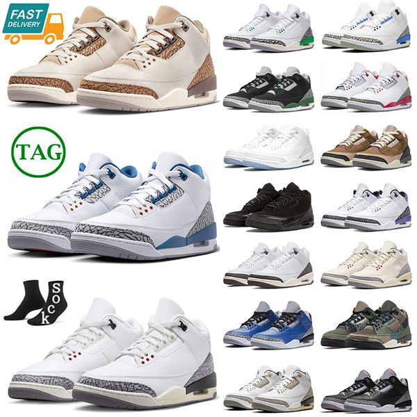 

designer 3s jumpman 3 basketball shoes palomino white cement reimagined wizards fire red black cat lucky green neapolitan men women trainers