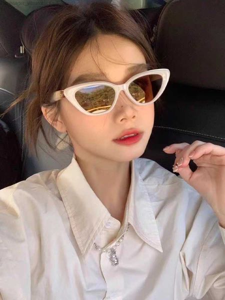 

cat's eye sunglasses women's korean summer small frame round face net red p sunglasses super cool wind sunscreen glasses shading z, White;black