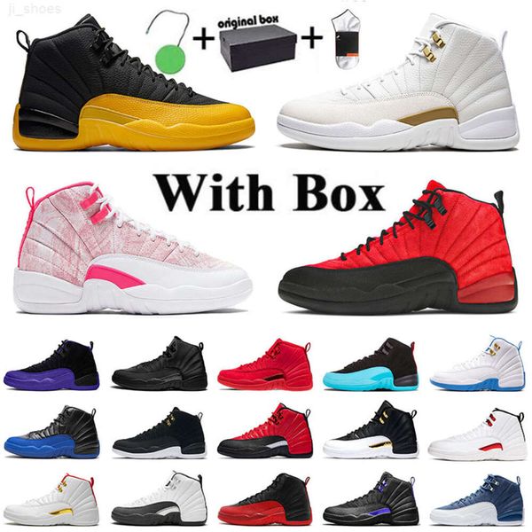 

2021 gift with original box jumpman 12 12s mens basketball shoes twist flu game dark concord university gold ovo gym red xii men sports snea
