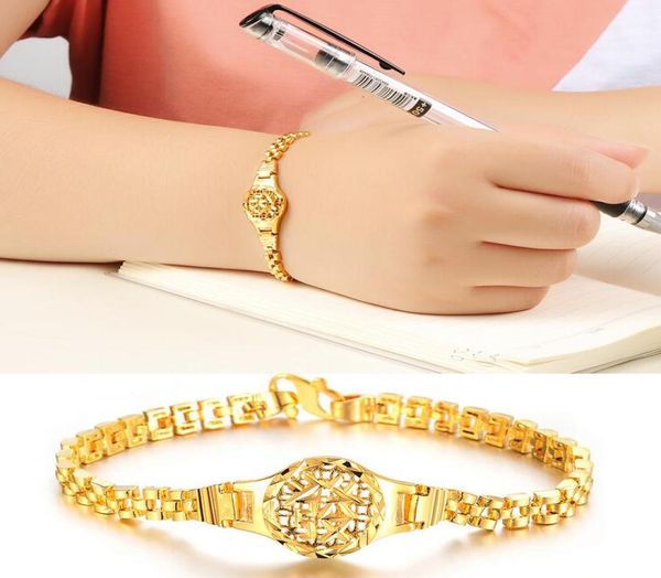 

fast fine coper plating 18k yellow gold men and women bracelet long 7inch wide 019inch7138985, Black
