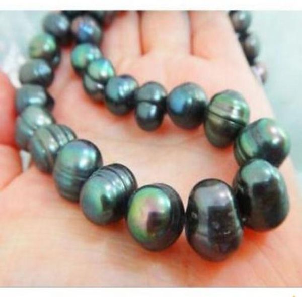 

1112mm south seas peacock green pearl necklace 18inch 14k gold clasp7740001, Silver