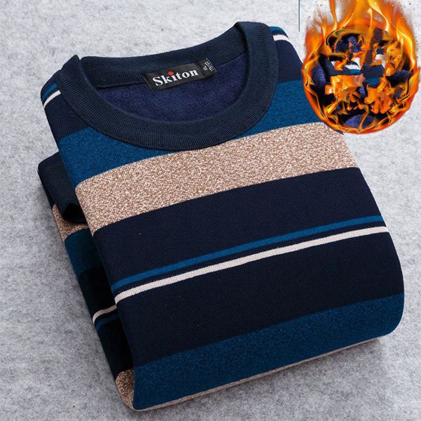 

mens sweaters men sweater autumn thin fleece oneck thermal clothes knitted shirts striple slim fit pullovers pull homme 230905, White;black