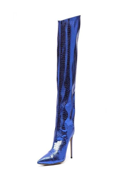 

2022 women039s boots autumn and winter new stone pattern printing catwalk stilettos pointed toe 10cm high heel side zipper4848690, Black