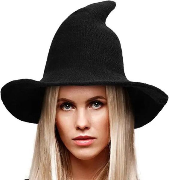 

halloween bucket hat sheep wool christmas halloween foldable costume ball sun cap witch pointed fisherman knit hats1301318, Blue;gray