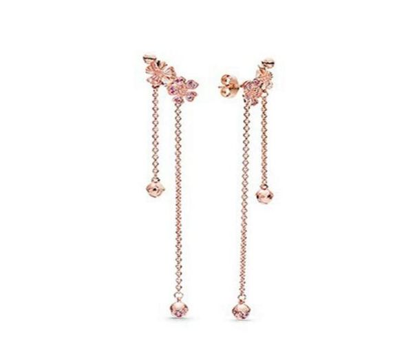 

new 100% s925 sterling silver romantic peach blossom earrings european style fashion jewelry for women8941868, Golden