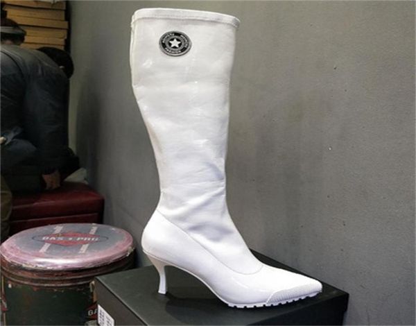 

over the knee women boot high boots patent leather high heels 8cm female boots fashion spring shoes boot women white 2105142077261, Black