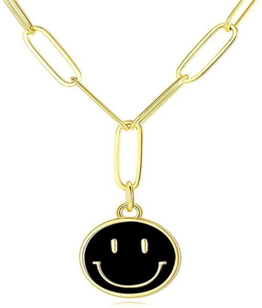 

face necklaces gold paperclip chain simple round necklace preppy jewelry for women6922964, Silver