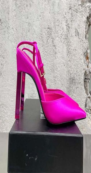 

the attico devon highheeled shoes orange rose red sandals satin silk block heel dress shoe shoes for pointed toe women factory4148775, Black