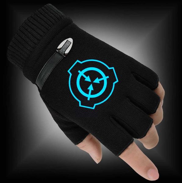 

autumn winter men 2020 new woman gloves scp foundation fluorescent luminous fingerless gloves warm knitted gloves h08189747827, Blue;gray
