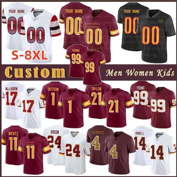 

s-8xl mclaurin 13 emmanuel forbes sam howell football jersey chase young jahan dotson da'ron payne jonathan allen tress way montez swea, Black;red