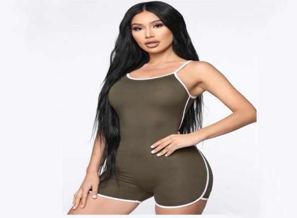 

women bodysuit sleevesless sport onepiece backless slimming bodycon rompers straps jumpsuit multicolor workout set1830776, White;red