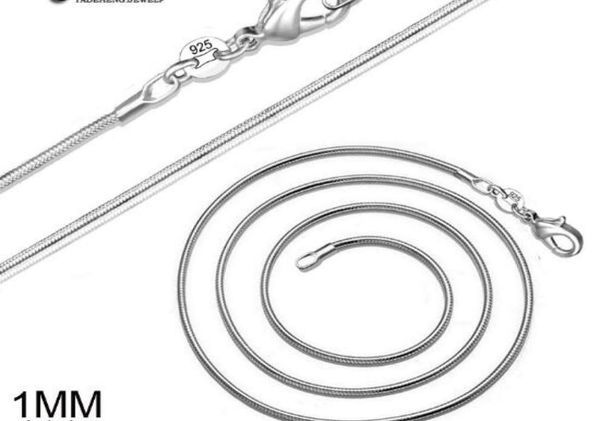 

promotions 925 sterling silver smooth chain necklace lobster clasps chain jewelry size 1.2mm 16 18 20 22 24 inch8210483