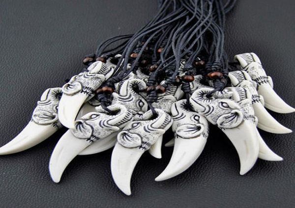 

whole 12pcs cool yak bone carved tibetan lucky elephants teeth charms pendants wood beads adjustable necklaces gifts mn18314758268, Silver