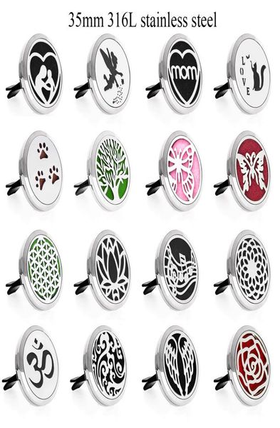 

316l stainless steel 35mm magnetic cloud om mom perfume locket car diffuser locket vent clip essential oil aroma locket magnetic 19604625, Slivery;golden