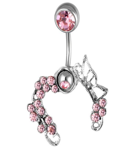 

d0654 pink belly nave ring012345678910111213147885389, Silver