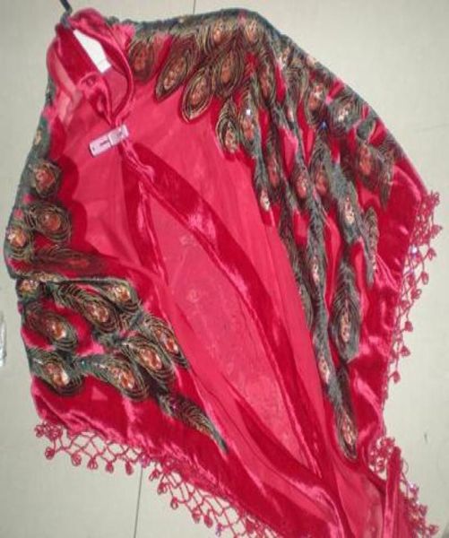 

triangle beaded peacock velvet silk feeling nylon rayon burn out duster opera coat shawl scarf wrap 7pcslot 21817598612, Blue;gray