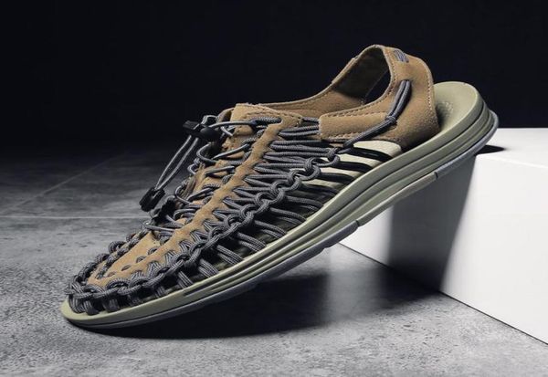 

colourful men beach sandals men casual knit sandals big size rome shoes for man outdoor shoes couple shoe shoe zy3351549426, Black