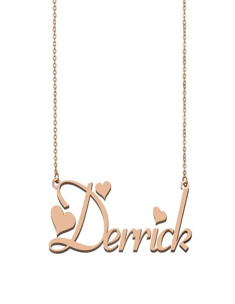 

derrick name necklace pendant for women girls birthday gift custom nameplate kids friends jewelry 18k gold plated stainless s3235160, Silver
