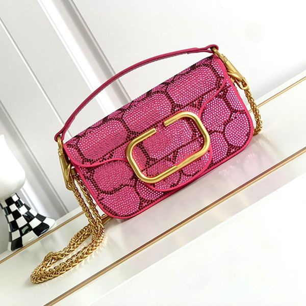 

rhinestone baguette chain bag flap luxury mini bag sequin tote bag handle real leather diamonds designer cross body shoulder bags sheepskin