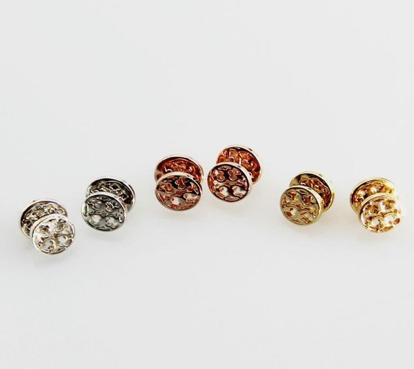 

designer earrings real goldsilverrose gold plated round hollow stud dorp charm drop earring popular brand letter e1566194, Golden;silver