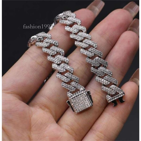 

hip hop women men 14k gold sterling sier accessories diamond fine jewelry cuban link chain moissanite necklace, Silver