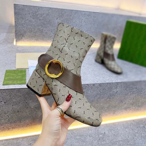 

classic designer woman boots martin cowhide zipper metal buckle ankle boot 100% leather lady high heels autumn winter women shoes letters sh, Black