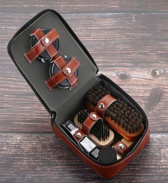

shoe shine brush kit shoe care polishing amp cleaning with pu leather sleek elegant trave9391253, White;pink