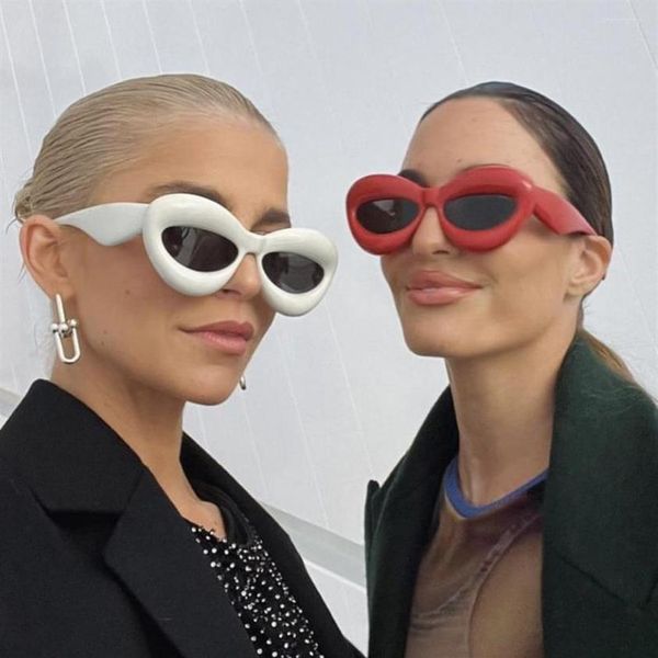 

sunglasses red lip shape y2k for women fashion brand candy color yellow pink sun glasses men cool hip hop eyewear252s, White;black