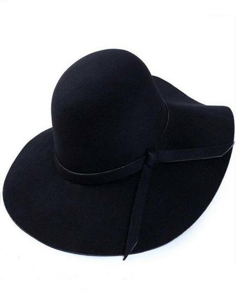 

wide large brim wool felt cap summer beach women girl lady travel floppy beach sun hat foldable black red camel12918842, Blue;gray