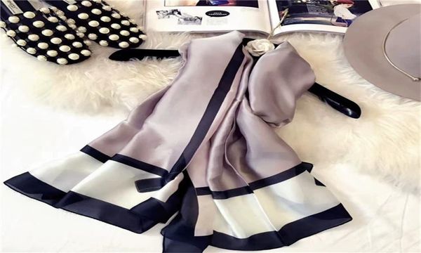 

fashion autumn and winter brand silk scarves timeless classic super long shawl women039s soft beautiful bow scarf6410954, Blue;gray